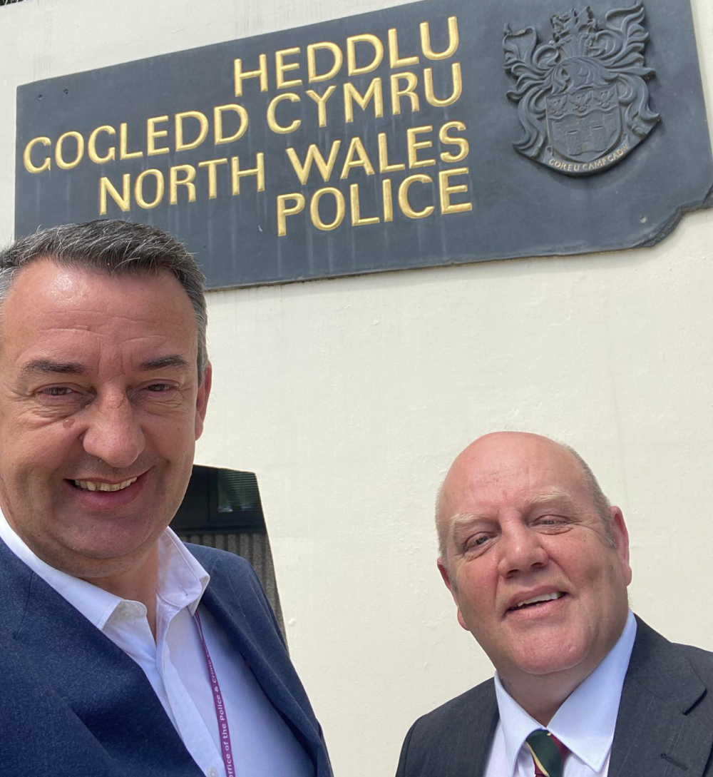Edwin Duggan and North Wales Police and Crime Commissioner Andy Dunbobbin